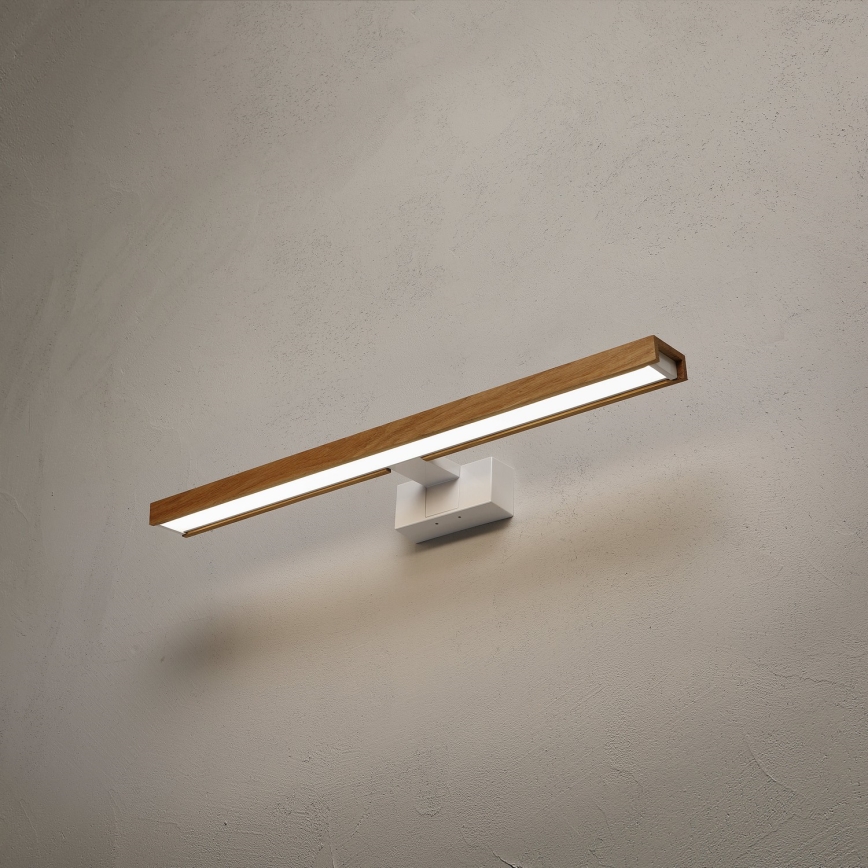 Brilagi - Illuminazione LED per specchio da bagno 3 in 1 WOODY MIRROR LED/12W/230V 60 cm IP44 bianco/rovere