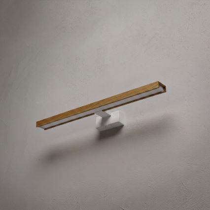 Brilagi - Illuminazione LED per specchio da bagno 3 in 1 WOODY MIRROR LED/12W/230V 60 cm IP44 bianco/rovere