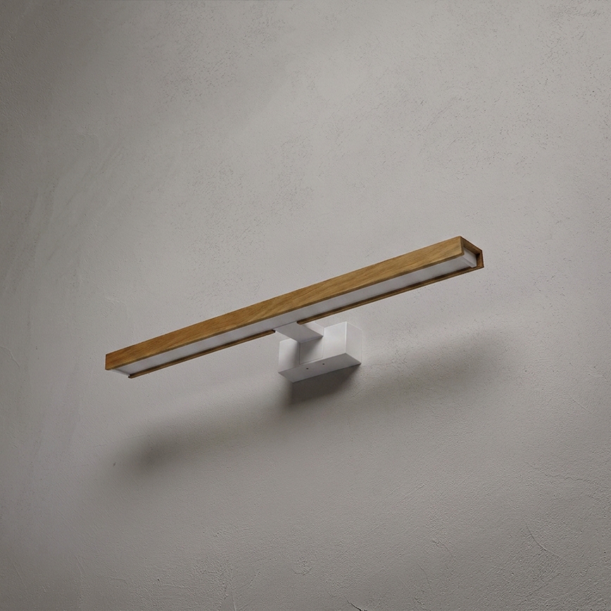Brilagi - Illuminazione LED per specchio da bagno 3 in 1 WOODY MIRROR LED/12W/230V 60 cm IP44 bianco/rovere