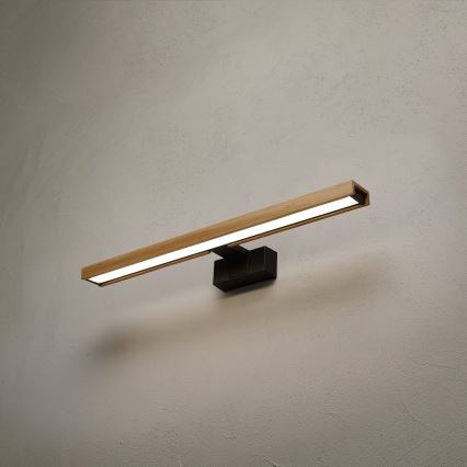 Brilagi - Illuminazione a LED per specchio da bagno 3 in 1 WOODY MIRROR LED/12W/230V 60 cm IP44 nero/rovere