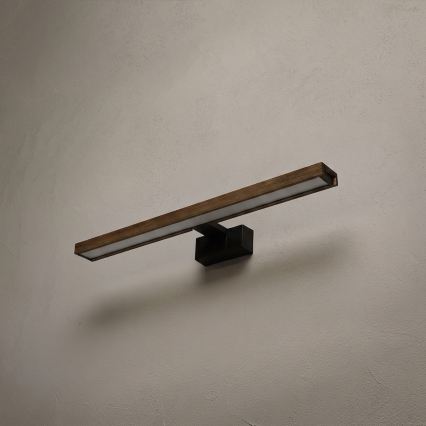 Brilagi - Illuminazione LED per specchio da bagno 3-in-1 WOODY MIRROR LED/12W/230V IP44 nero/rovere noce