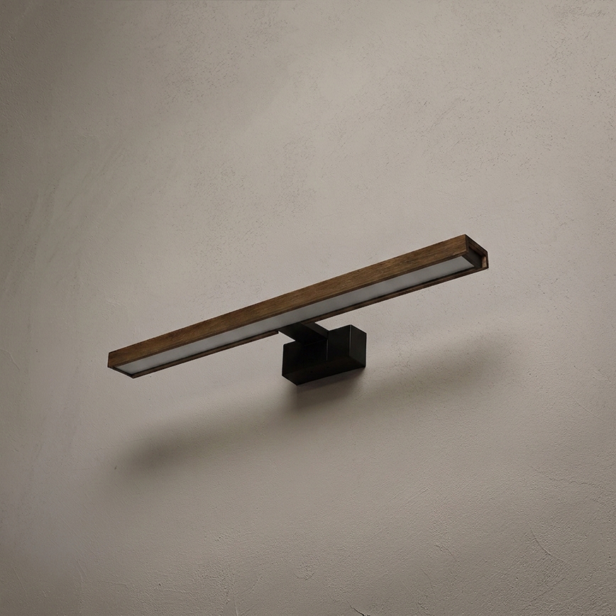Brilagi - Illuminazione LED per specchio da bagno 3-in-1 WOODY MIRROR LED/12W/230V IP44 nero/rovere noce