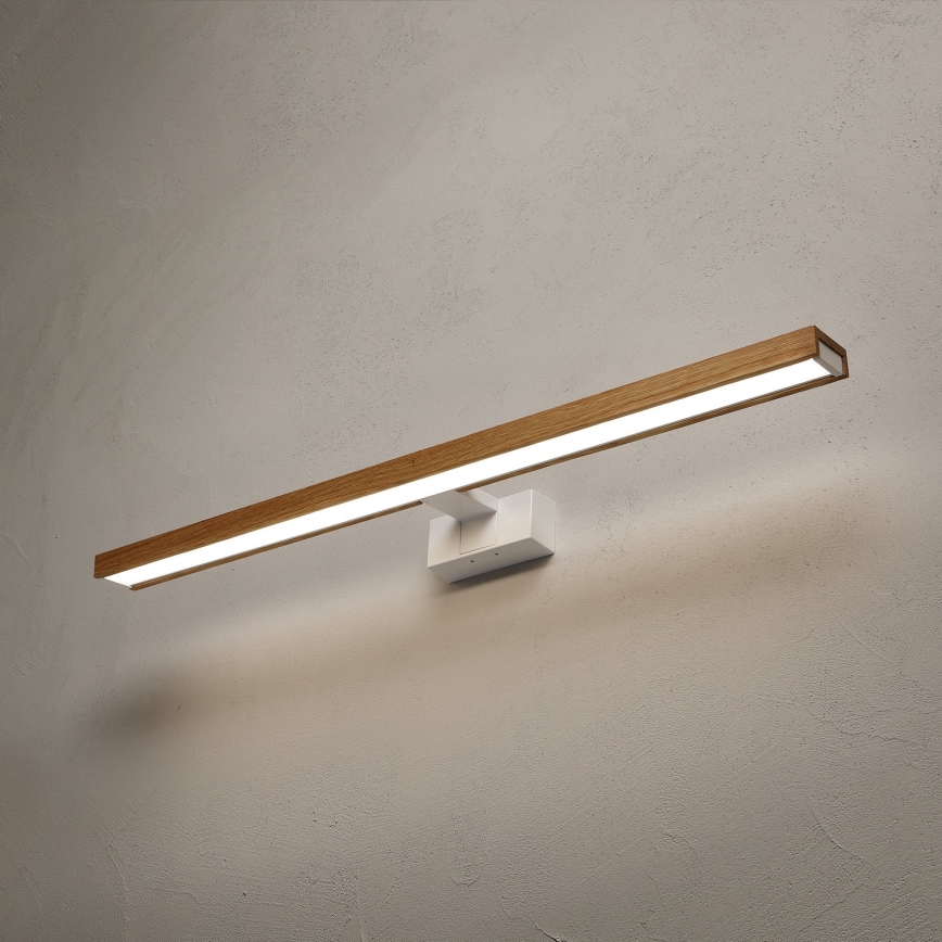 Brilagi - Illuminazione LED per specchio da bagno 3 in 1 WOODY MIRROR LED/15W/230V 80 cm IP44 bianco/rovere