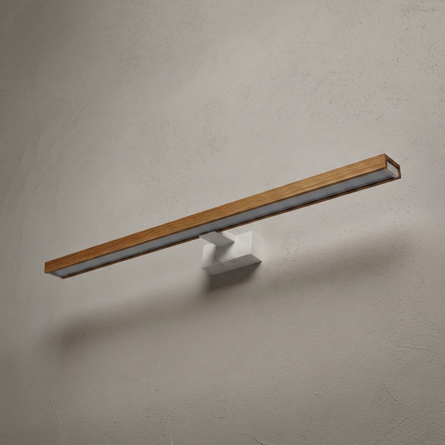 Brilagi - Illuminazione LED per specchio da bagno 3 in 1 WOODY MIRROR LED/15W/230V 80 cm IP44 bianco/rovere