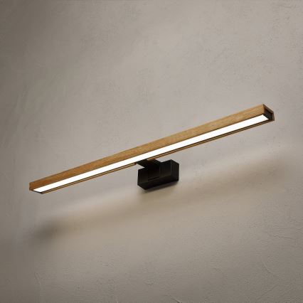 Brilagi - Illuminazione LED 3 in 1 per specchio da bagno WOODY MIRROR LED/15W/230V 80 cm IP44 nero/rovere