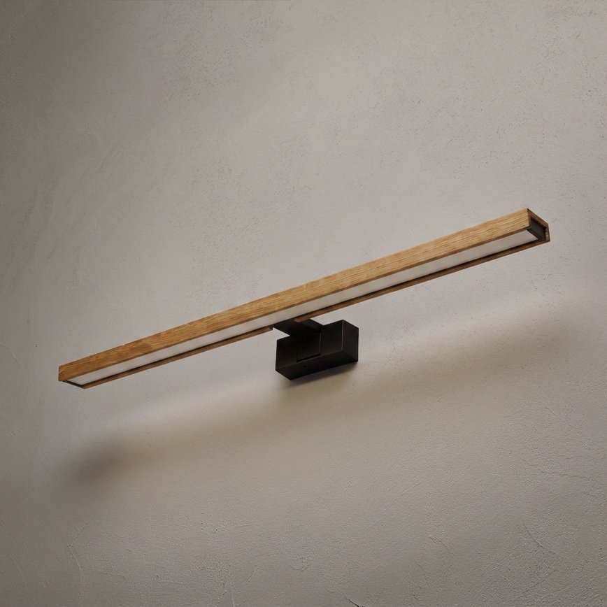 Brilagi - Illuminazione LED 3 in 1 per specchio da bagno WOODY MIRROR LED/15W/230V 80 cm IP44 nero/rovere
