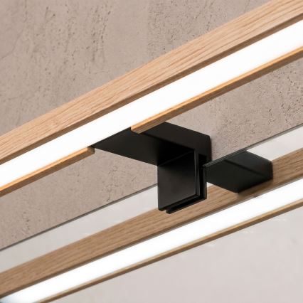 Brilagi - Illuminazione LED 3 in 1 per specchio da bagno WOODY MIRROR LED/15W/230V 80 cm IP44 nero/rovere