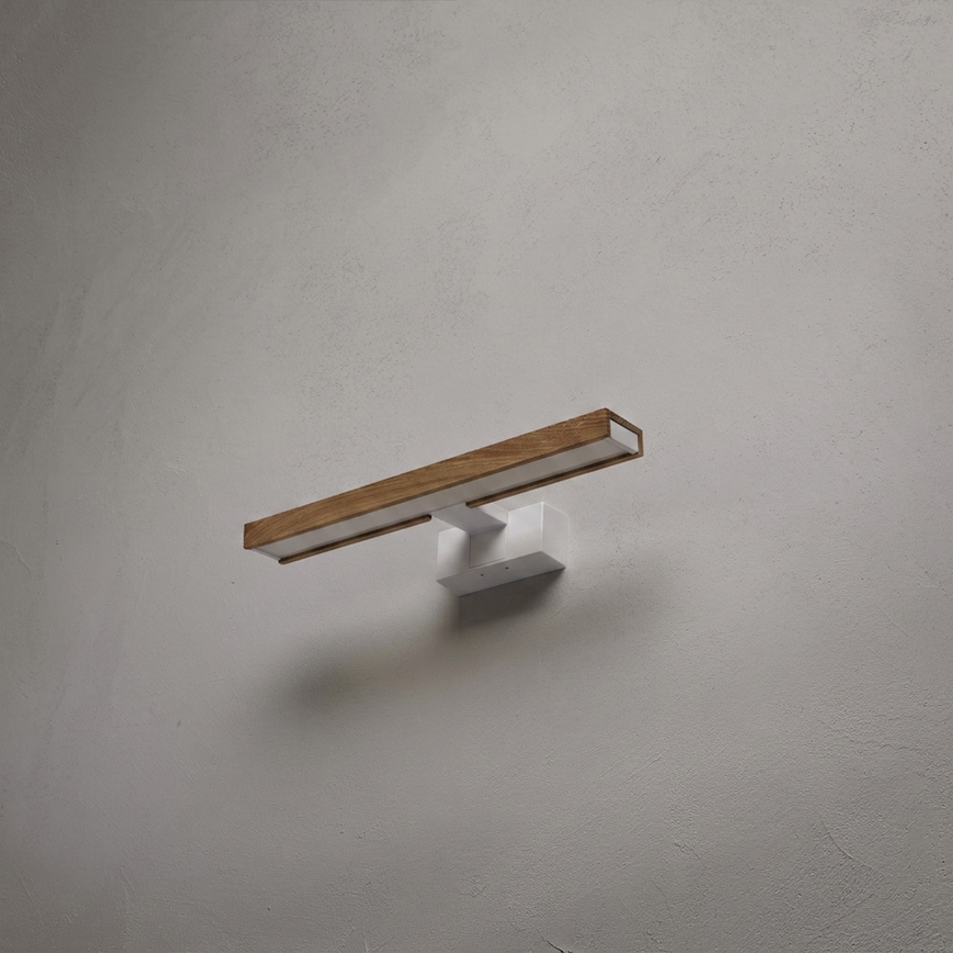 Brilagi - Illuminazione LED per specchio da bagno 3 in 1 WOODY MIRROR LED/8W/230V 40 cm IP44 bianco/rovere