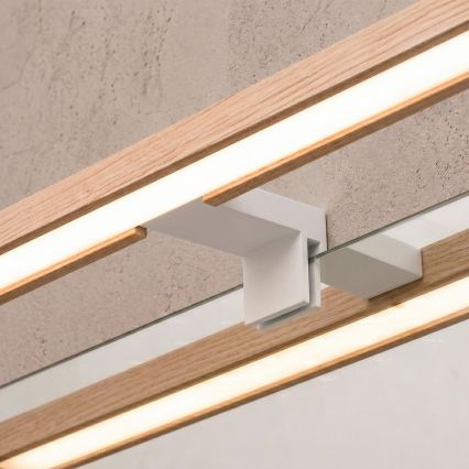Brilagi - Illuminazione LED per specchio da bagno 3 in 1 WOODY MIRROR LED/8W/230V 40 cm IP44 bianco/rovere