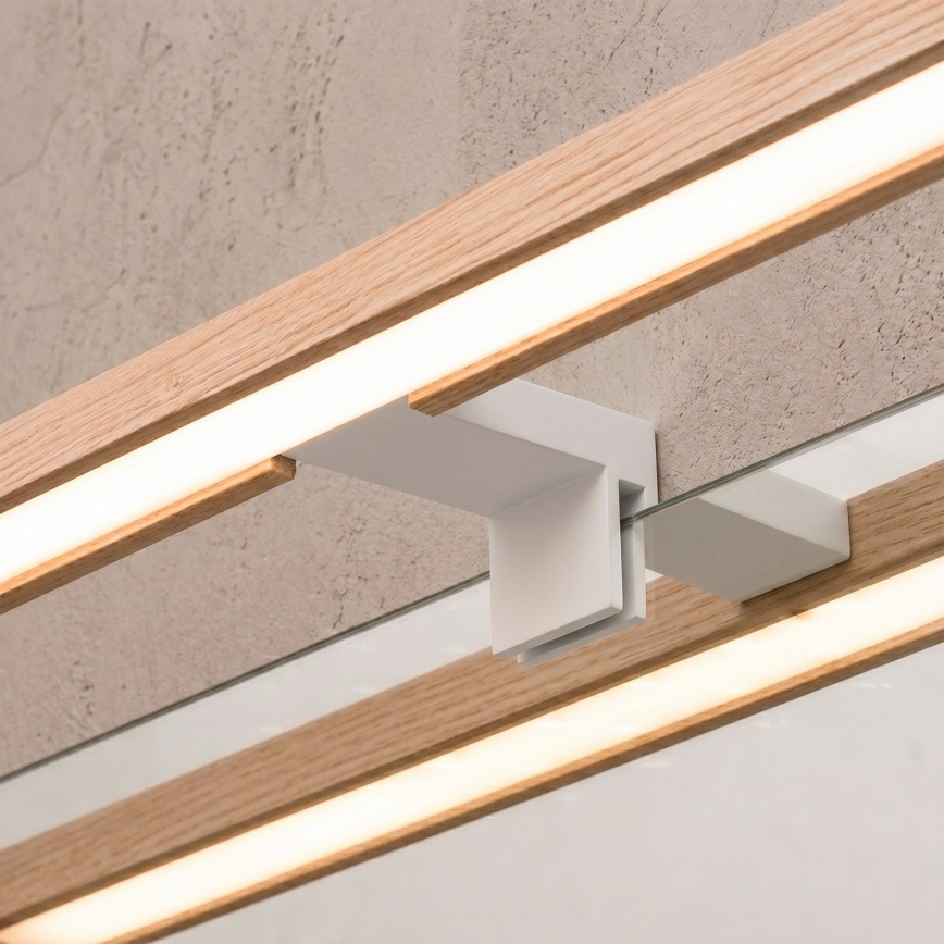 Brilagi - Illuminazione LED per specchio da bagno 3 in 1 WOODY MIRROR LED/8W/230V 40 cm IP44 bianco/rovere
