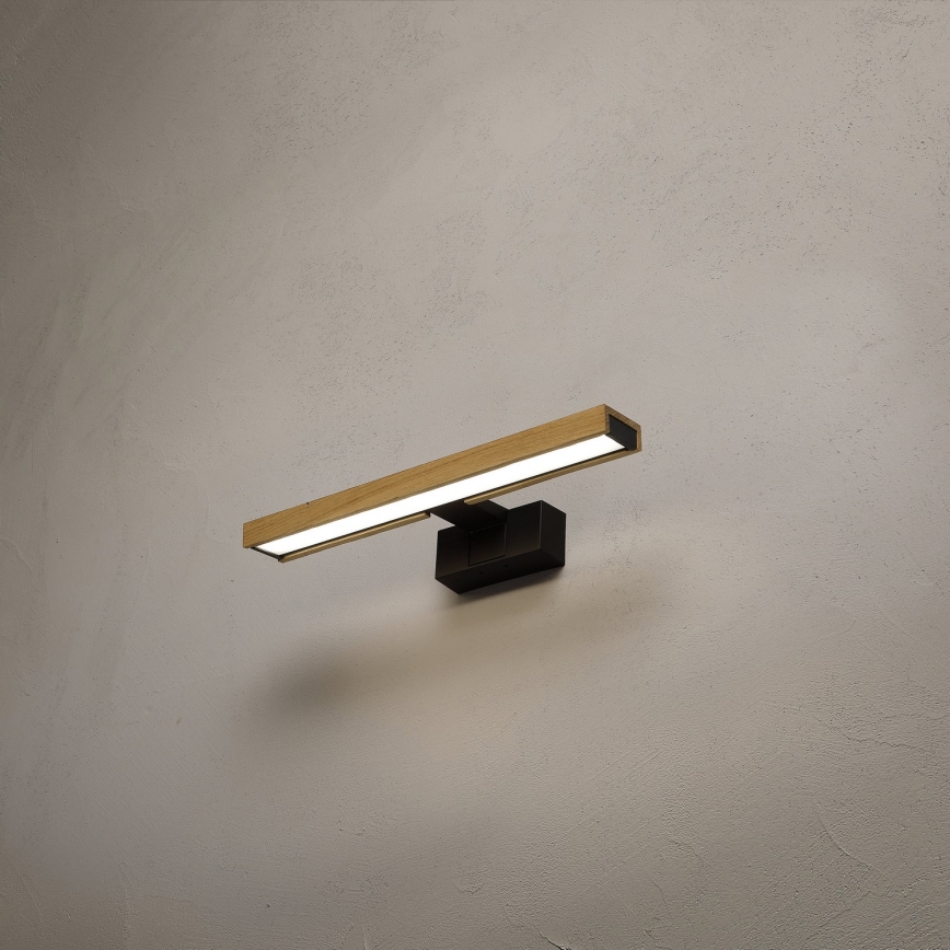Brilagi - Illuminazione a LED per specchio da bagno 3 in 1 WOODY MIRROR LED/8W/230V IP44 nero/rovere