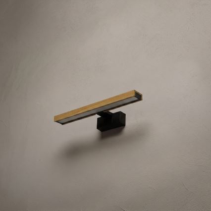 Brilagi - Illuminazione a LED per specchio da bagno 3 in 1 WOODY MIRROR LED/8W/230V IP44 nero/rovere