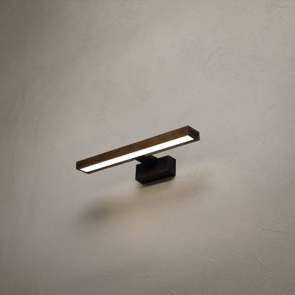 Brilagi - Illuminazione LED per specchio da bagno 3 in 1 WOODY MIRROR LED/8W/230V 40 cm IP44 nero/rovere noce