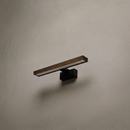 Brilagi - Illuminazione LED per specchio da bagno 3 in 1 WOODY MIRROR LED/8W/230V 40 cm IP44 nero/rovere noce