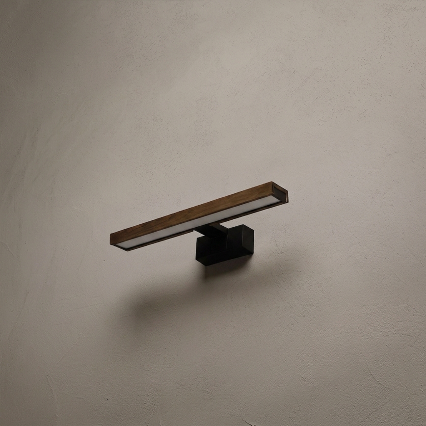 Brilagi - Illuminazione LED per specchio da bagno 3 in 1 WOODY MIRROR LED/8W/230V 40 cm IP44 nero/rovere noce