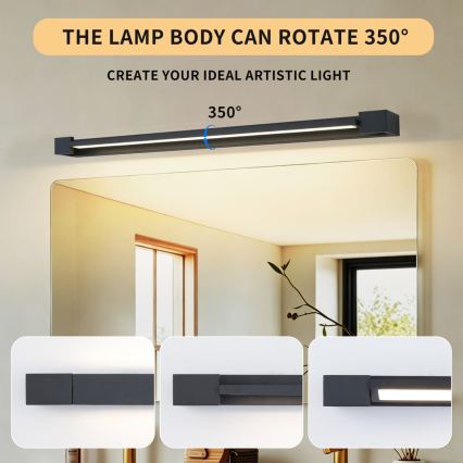 BRILAGI - Illuminazione a LED per specchio da bagno AQUA LINE LED/20W/230V 80 cm IP44 nero CRI 90