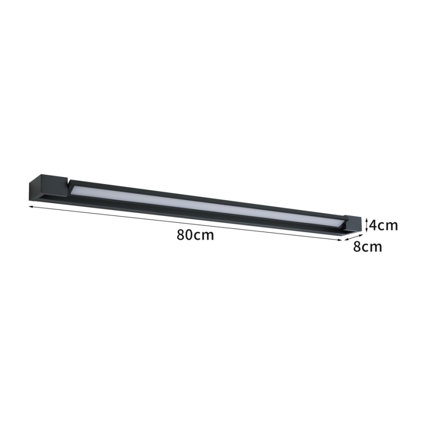 BRILAGI - Illuminazione a LED per specchio da bagno AQUA LINE LED/20W/230V 80 cm IP44 nero CRI 90