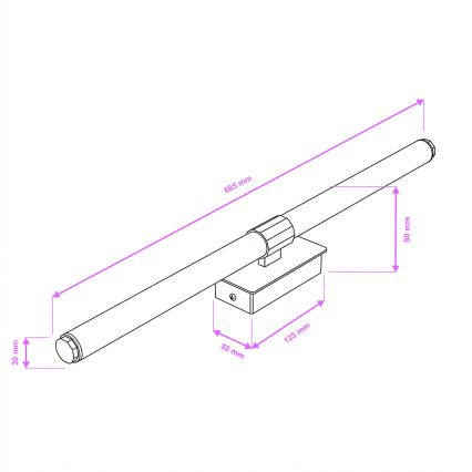 Brilagi - Illuminazione per specchio da bagno DIANA LED/10W/230V 60 cm IP44 nero