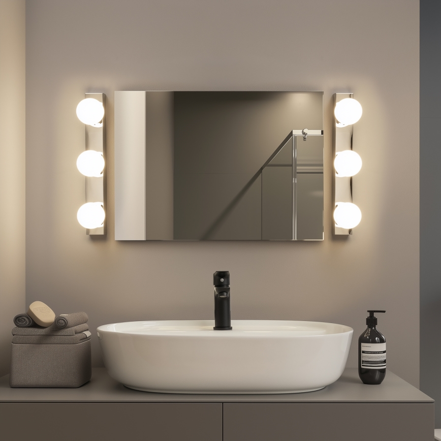 Brilagi - Illuminazione a LED per specchio da bagno HOLLYWOOD 3xLED/3W/230V 39 cm IP44 cromo lucido