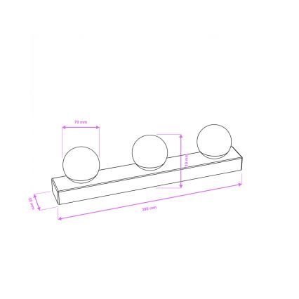 Brilagi - Illuminazione a LED per specchio da bagno HOLLYWOOD 3xLED/3W/230V 39 cm IP44 cromo lucido