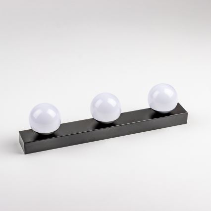 Brilagi - Illuminazione LED per specchio da bagno HOLLYWOOD 3xLED/3W/230V 39 cm IP44 nero