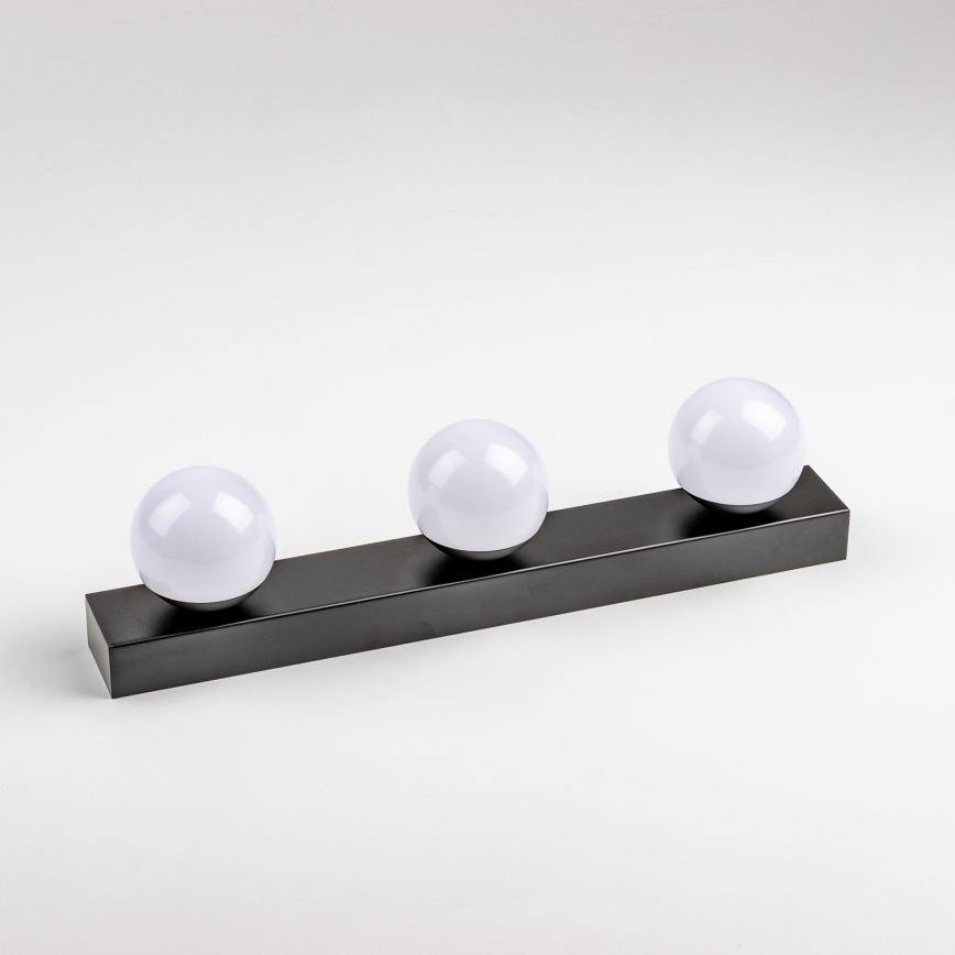 Brilagi - Illuminazione LED per specchio da bagno HOLLYWOOD 3xLED/3W/230V 39 cm IP44 nero