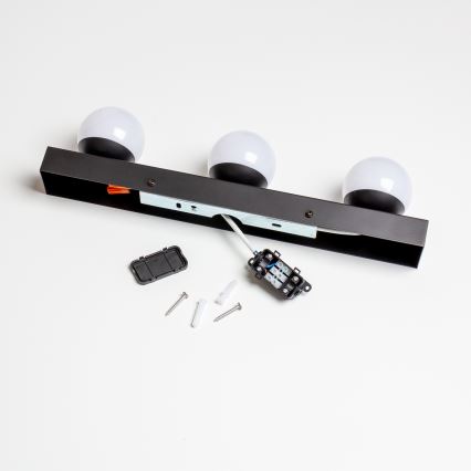 Brilagi - Illuminazione LED per specchio da bagno HOLLYWOOD 3xLED/3W/230V 39 cm IP44 nero