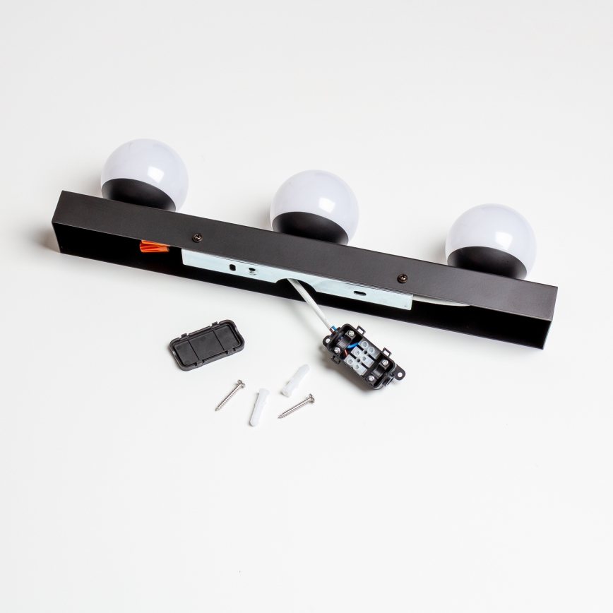 Brilagi - Illuminazione LED per specchio da bagno HOLLYWOOD 3xLED/3W/230V 39 cm IP44 nero