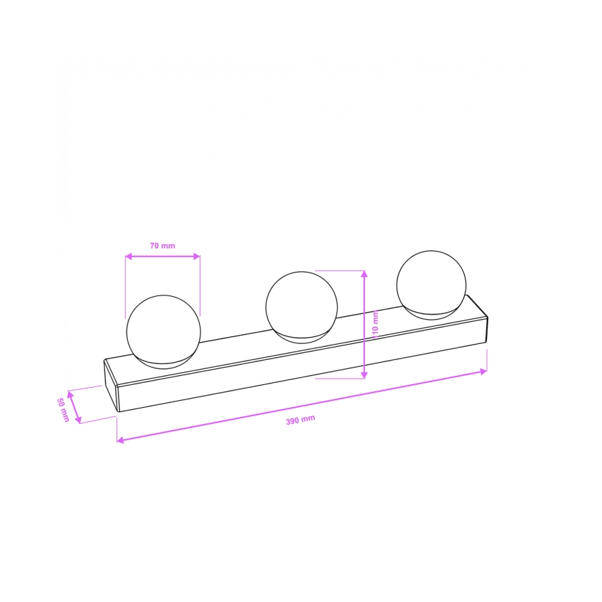 Brilagi - Illuminazione LED per specchio da bagno HOLLYWOOD 3xLED/3W/230V 39 cm IP44 nero