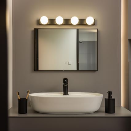 Brilagi - Illuminazione LED per specchio da bagno HOLLYWOOD 4xLED/3W/230V 53 cm IP44 nero