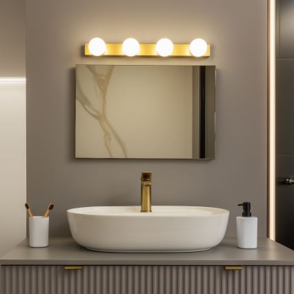 Brilagi - Illuminazione per specchio da bagno HOLLYWOOD 4xLED/3W/230V 53 cm IP44 dorata