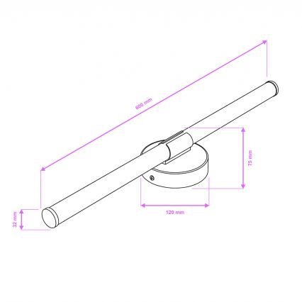 Brilagi - Illuminazione a LED per specchio da bagno LARA LED/10W/230V 60 cm IP44 nero