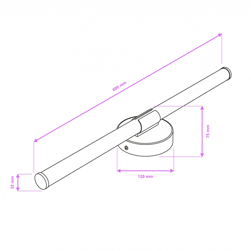 Brilagi - Illuminazione a LED per specchio da bagno LARA LED/10W/230V 60 cm IP44 nero