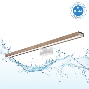 Brilagi - Illuminazione LED per specchio da bagno WOODY MIRROR 3 in 1 LED/15W/230V 80 cm IP44 bianco/rovere noce