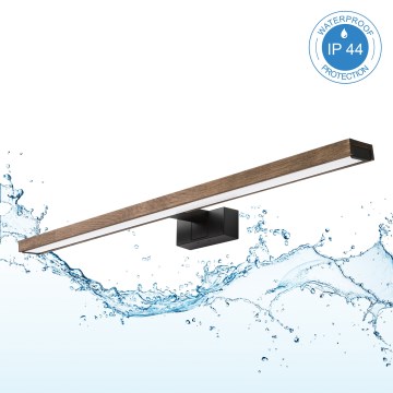 Brilagi - Illuminazione LED per specchio da bagno WOODY MIRROR 3 in 1 LED/15W/230V 80 cm IP44 nero/rovere noce