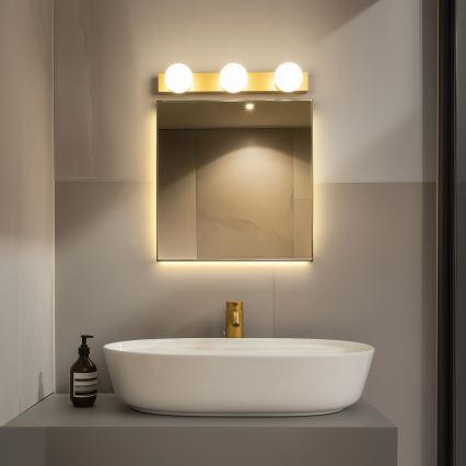 Brilagi - Illuminazione LED per specchio da bagno HOLLYWOOD 3xLED/3W/230V 39 cm IP44 oro