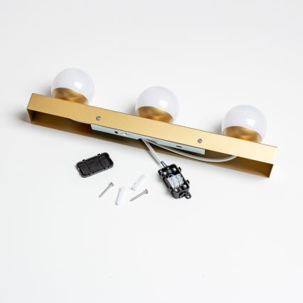 Brilagi - Illuminazione LED per specchio da bagno HOLLYWOOD 3xLED/3W/230V 39 cm IP44 oro