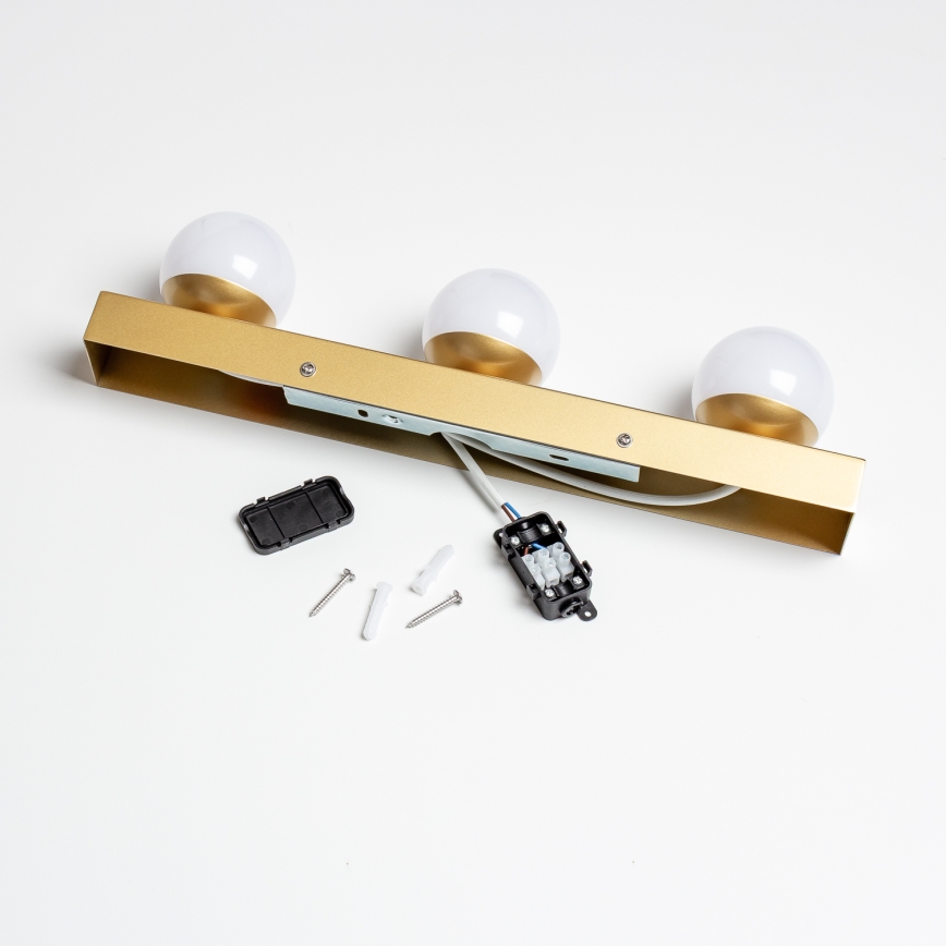 Brilagi - Illuminazione LED per specchio da bagno HOLLYWOOD 3xLED/3W/230V 39 cm IP44 oro