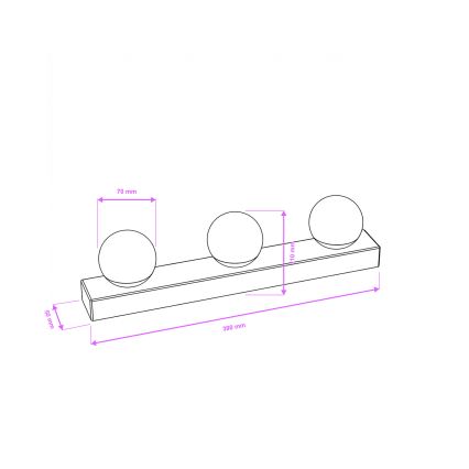 Brilagi - Illuminazione LED per specchio da bagno HOLLYWOOD 3xLED/3W/230V 39 cm IP44 oro