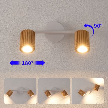 Brilagi - Lampada a faretti MODERN WOOD 2xGU10/8W/230V legno/bianco