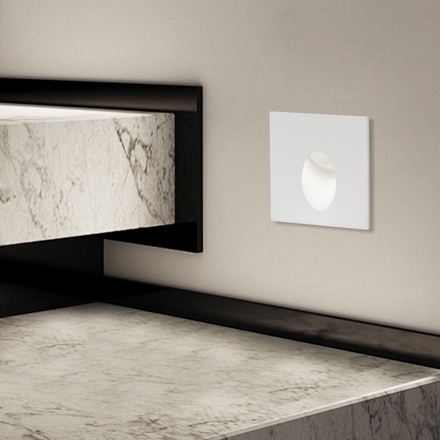 Brilagi - Lampada a incasso LED da esterno STAIRDOT LED/2W/230V bianca IP65 quadrata