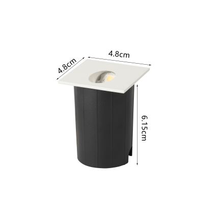Brilagi - Lampada a incasso LED da esterno STAIRDOT LED/2W/230V bianca IP65 quadrata