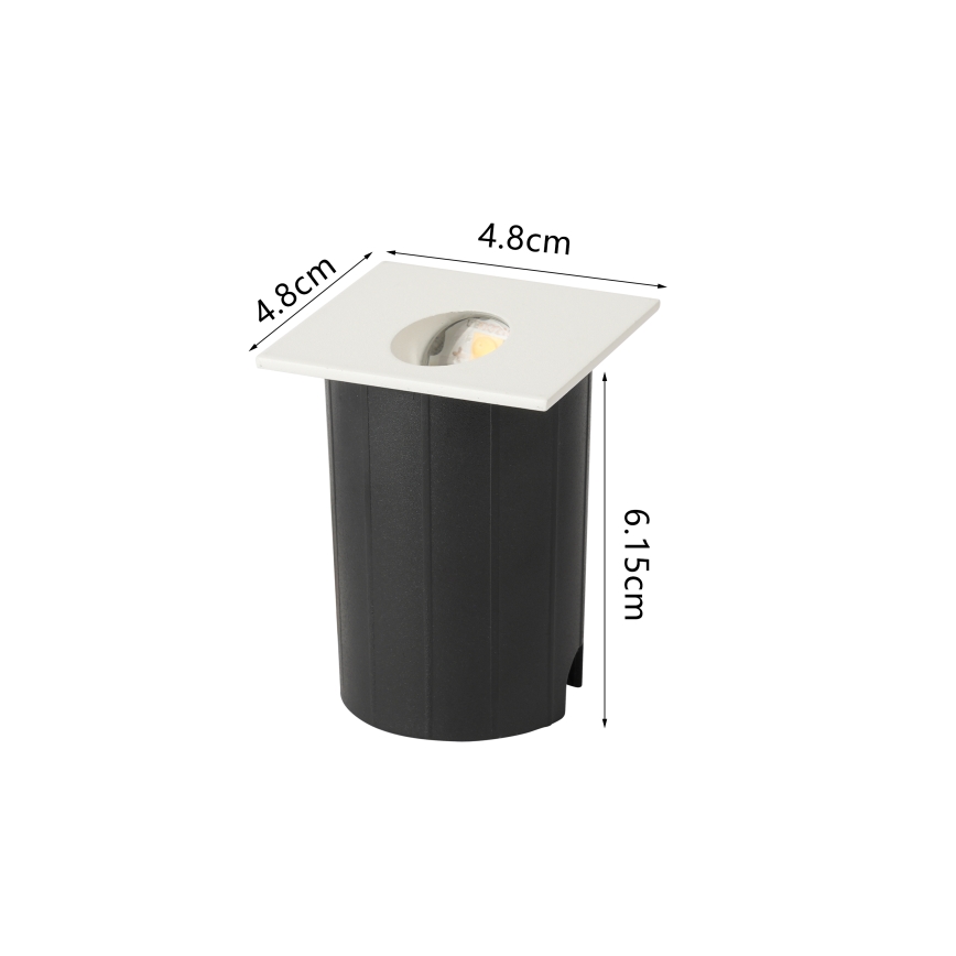 Brilagi - Lampada a incasso LED da esterno STAIRDOT LED/2W/230V bianca IP65 quadrata