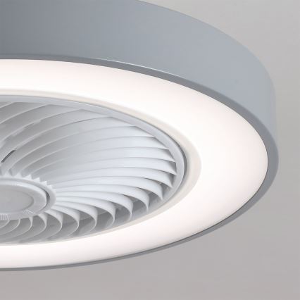 Brilagi - Plafoniera LED dimmerabile con ventilatore LED/38W/230V 3000-6500K diam. 50 cm grigio + telecomando