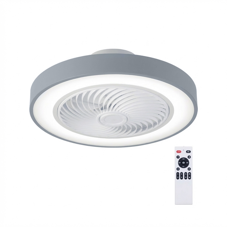 Brilagi - Plafoniera LED dimmerabile con ventilatore LED/38W/230V 3000-6500K diam. 50 cm grigio + telecomando