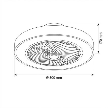 Brilagi - Plafoniera LED dimmerabile con ventilatore LED/38W/230V 3000-6500K diam. 50 cm grigio + telecomando