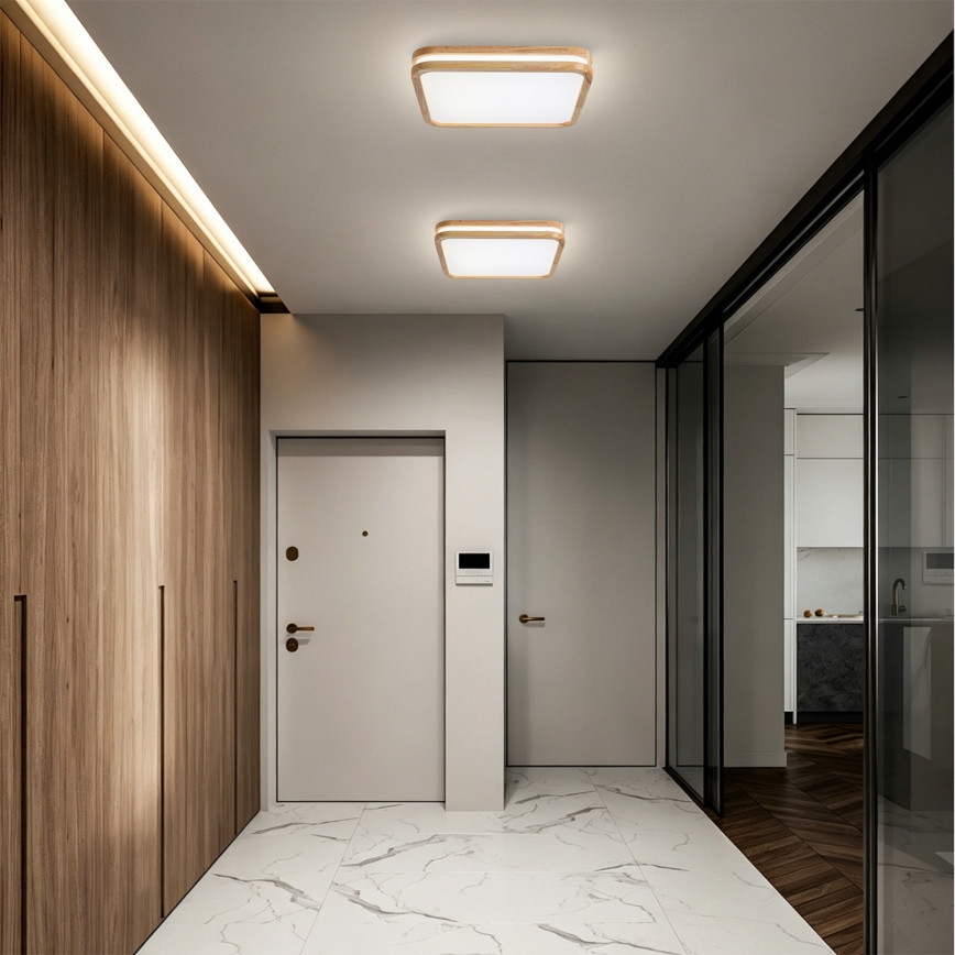 Brilagi - Plafoniera LED dimmerabile MOLINA SQUARE LED/48W/230V 3000-6000K rovere 40x40 cm + telecomando