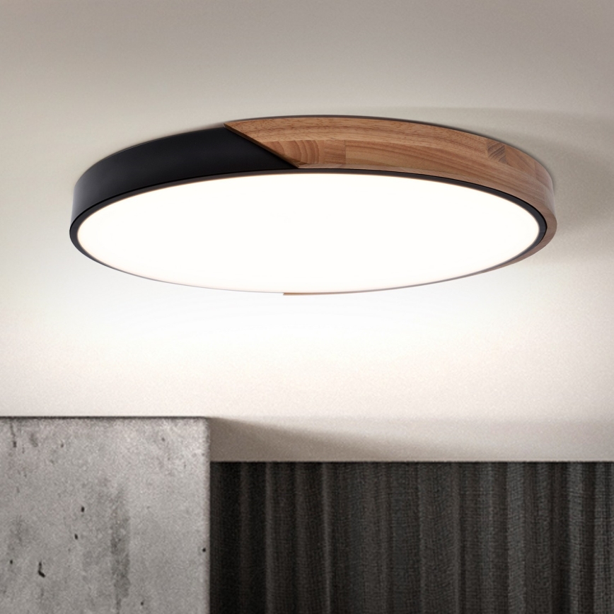 Brilagi - Plafoniera da soffitto LED dimmerabile PILANA LED/60W/230V 3000-6500K rovere/nero Ø 60 cm + con telecomando