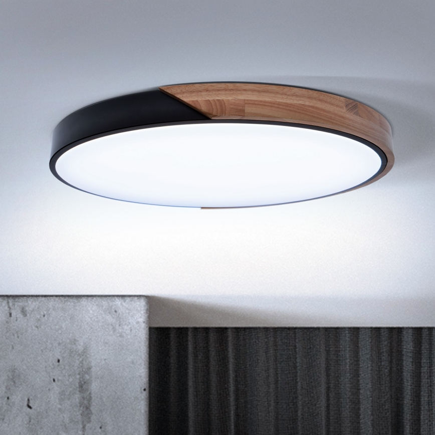 Brilagi - Plafoniera da soffitto LED dimmerabile PILANA LED/60W/230V 3000-6500K rovere/nero Ø 60 cm + con telecomando