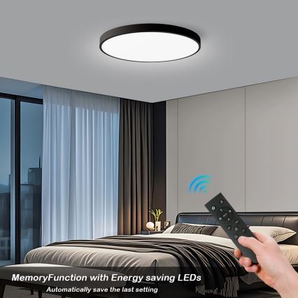 Brilagi - Lampada a LED dimmerabile da soffitto POOL SMART LED/128W/230V 3000-6000K 100 cm Wi-Fi Tuya nera + telecomando